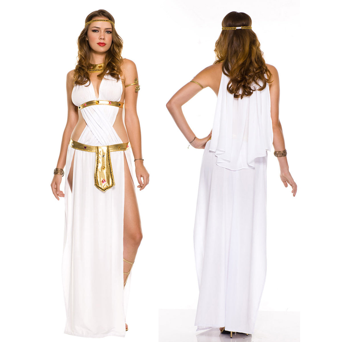 Women's Golden Goddess Costume Egyptian Cleopatra Dress