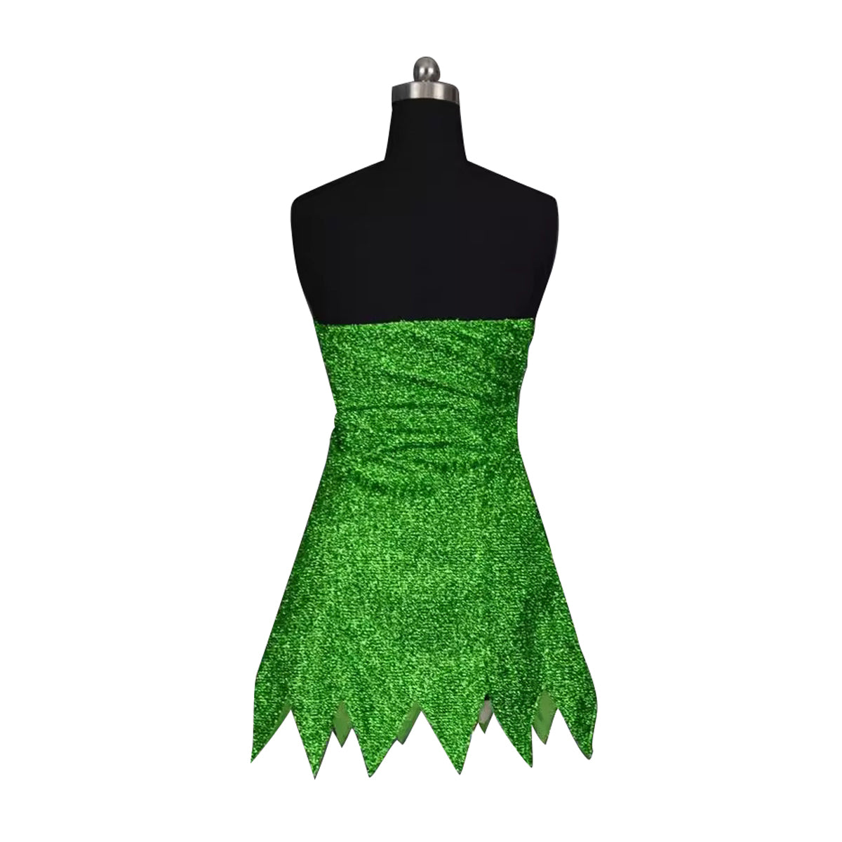 Mischievous Fairy Tinkerbell Costume Green Sequin For Adult
