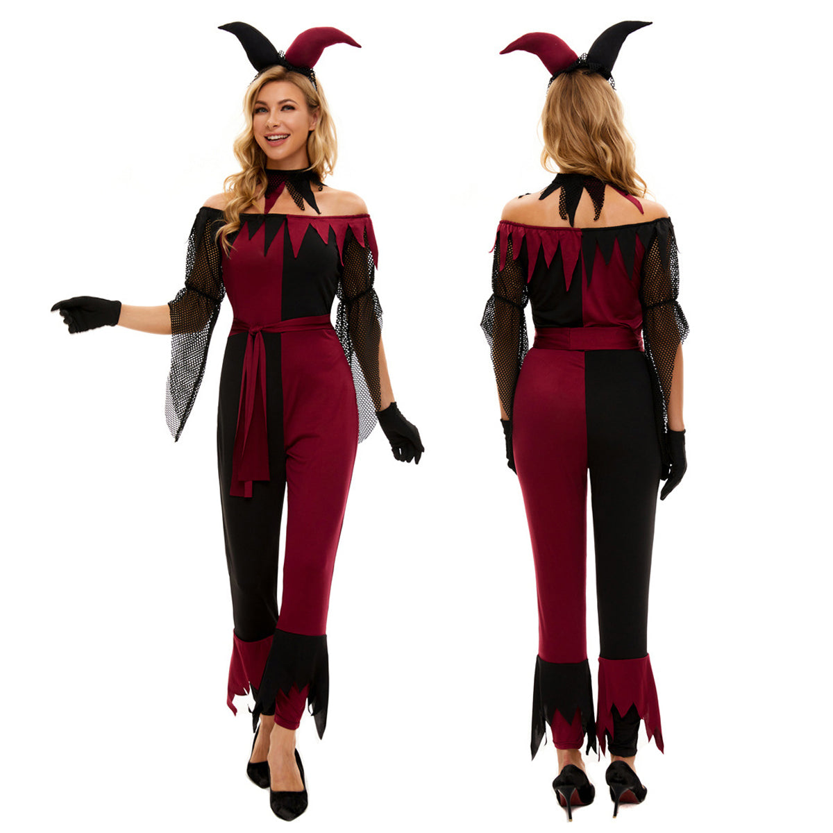 Suicide Squad Psycho Jester Clown Costume For Women Halloween