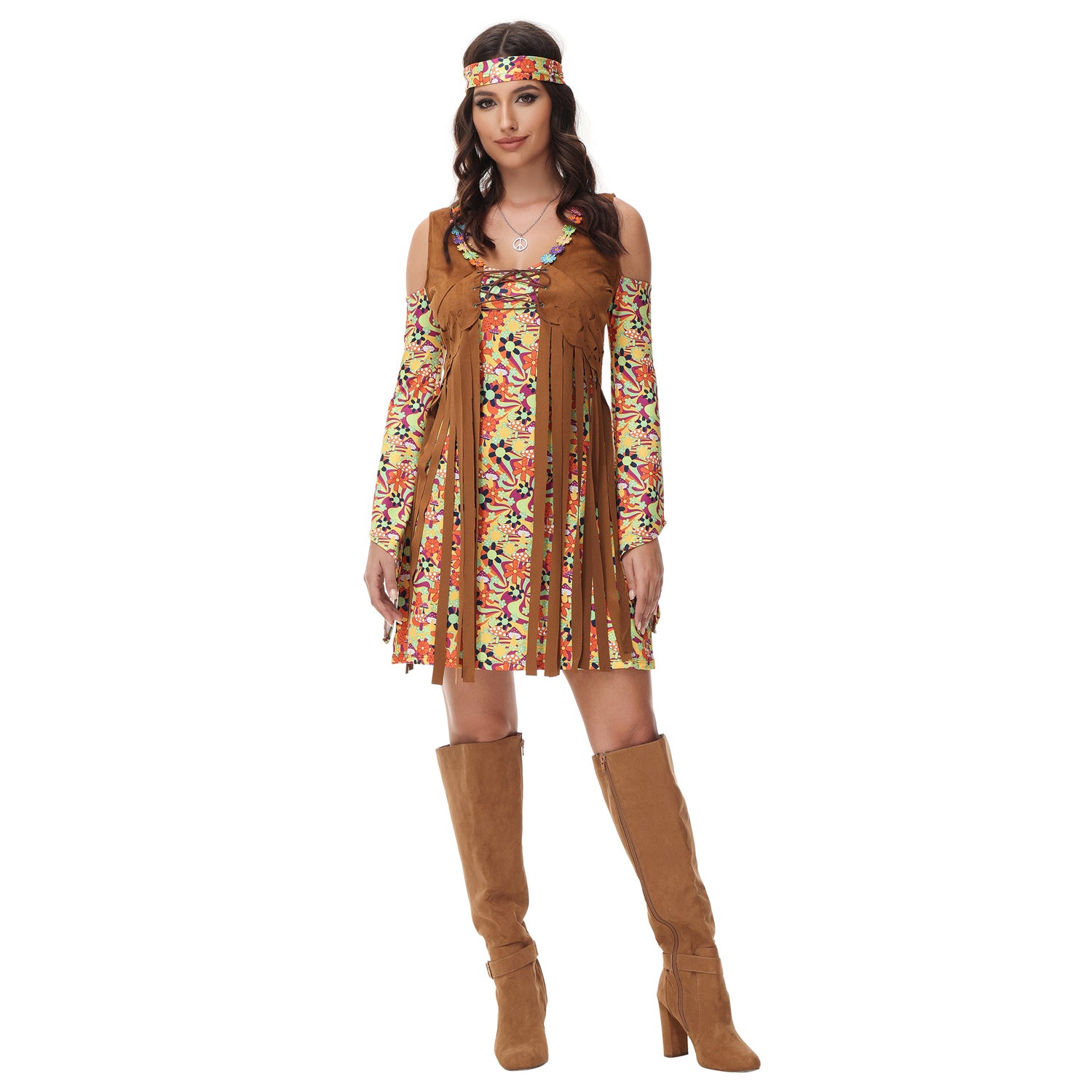 Pure Hippie Costume Classic Retro Style Dress for Women