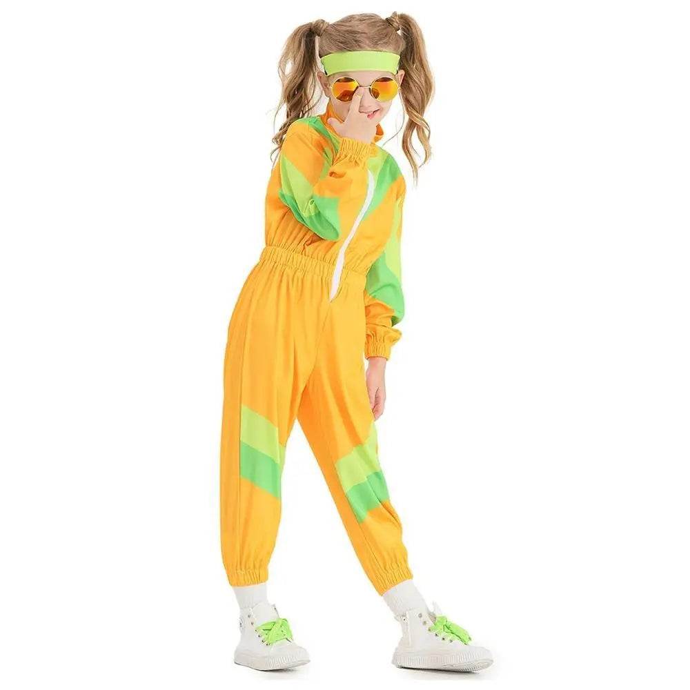 80s Retro Disco Costumes Fancy Dress Cosplay Halloween Jumpsuit For Kids - Ecosfun