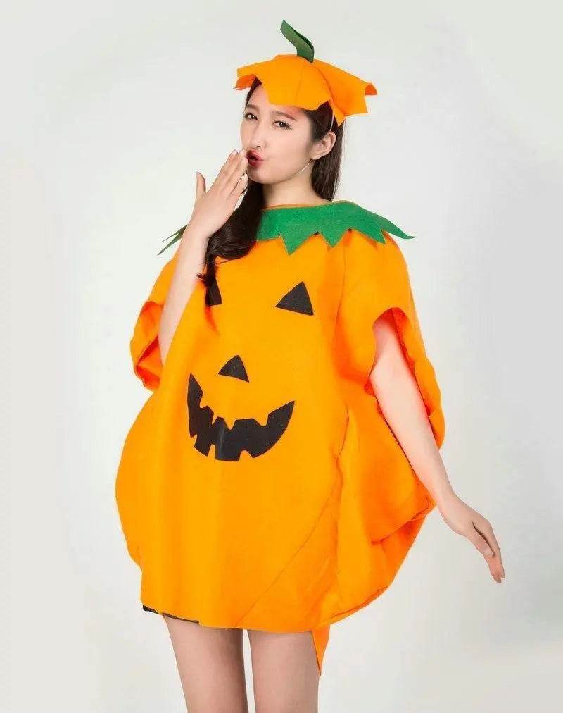 Adult Women Men Pumpkin Halloween Costume Party Wear - Ecosfun