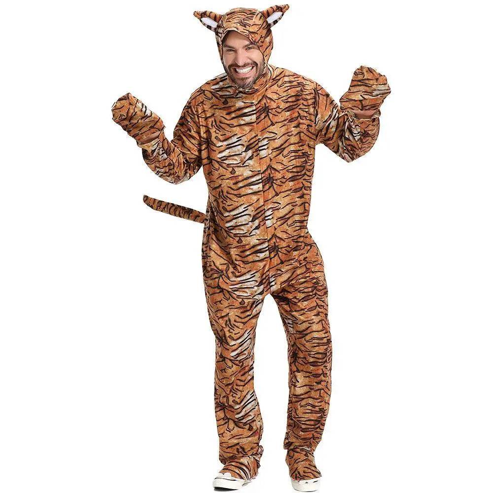 Animal Tiger Adult Jumpsuit Cosplay Costume Outfits Carnival Suit - Ecosfun