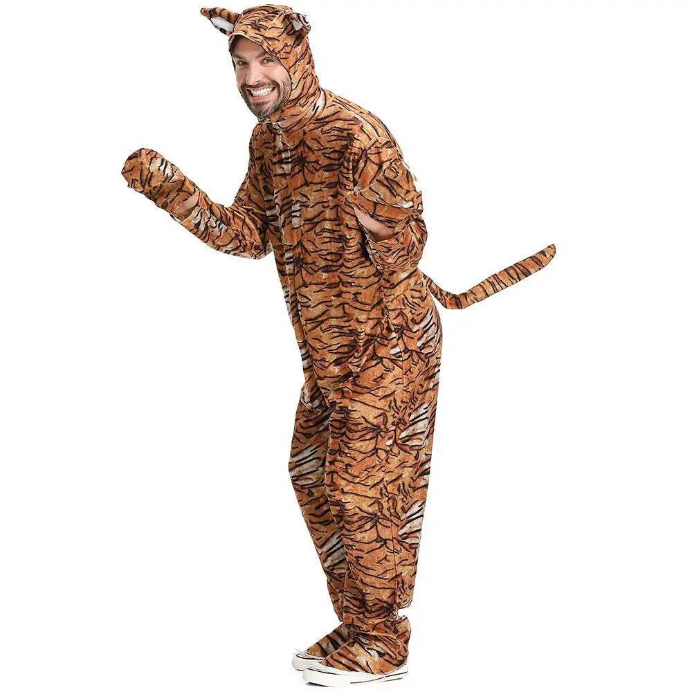 Animal Tiger Adult Jumpsuit Cosplay Costume Outfits Carnival Suit - Ecosfun