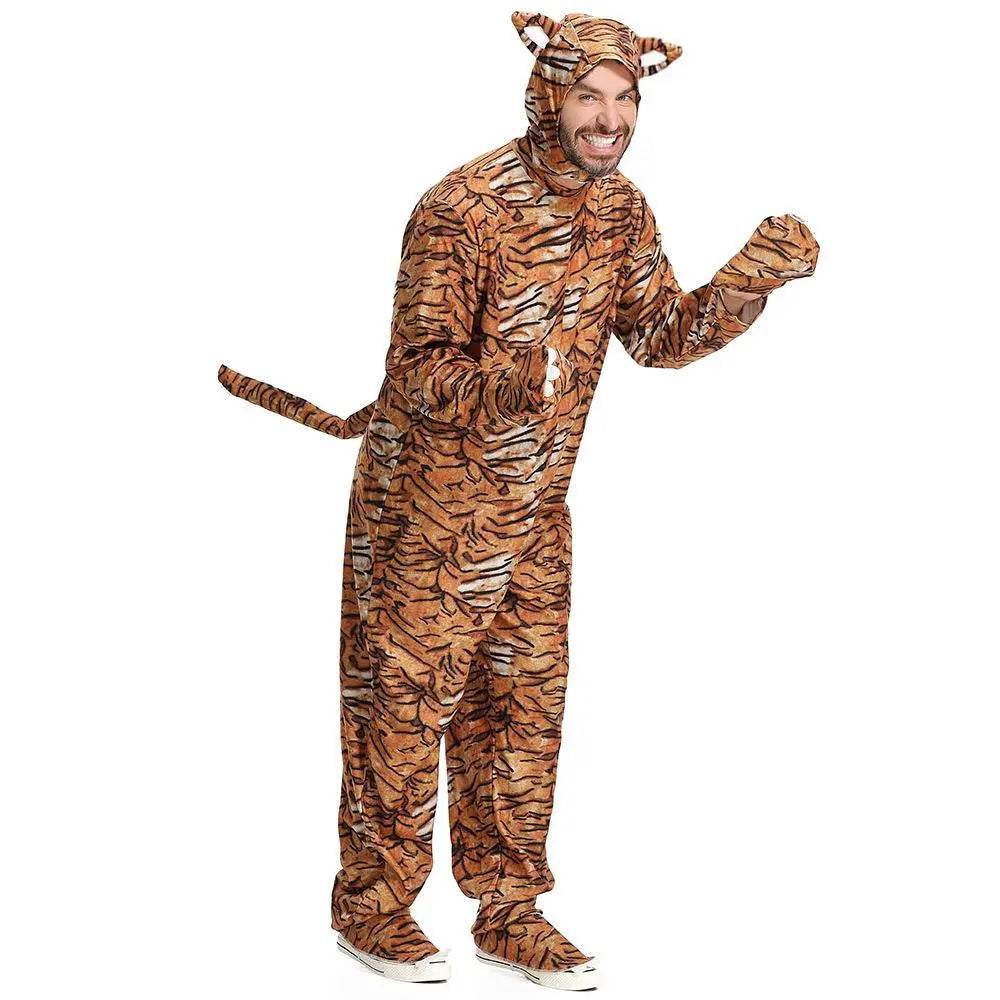 Animal Tiger Adult Jumpsuit Cosplay Costume Outfits Carnival Suit - Ecosfun