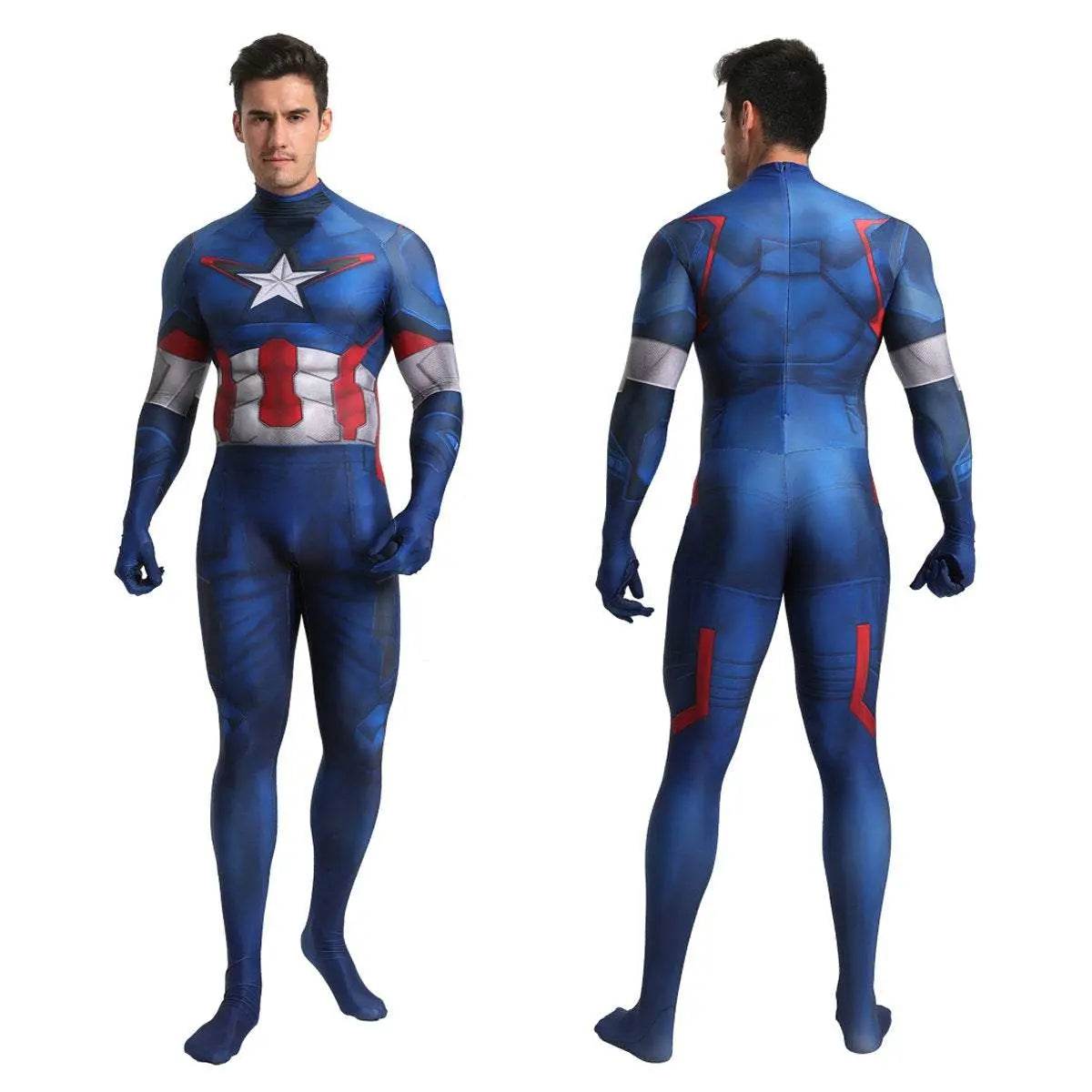 Captain America Outfits Halloween Cosplay Costume Bodysuit - Ecosfun