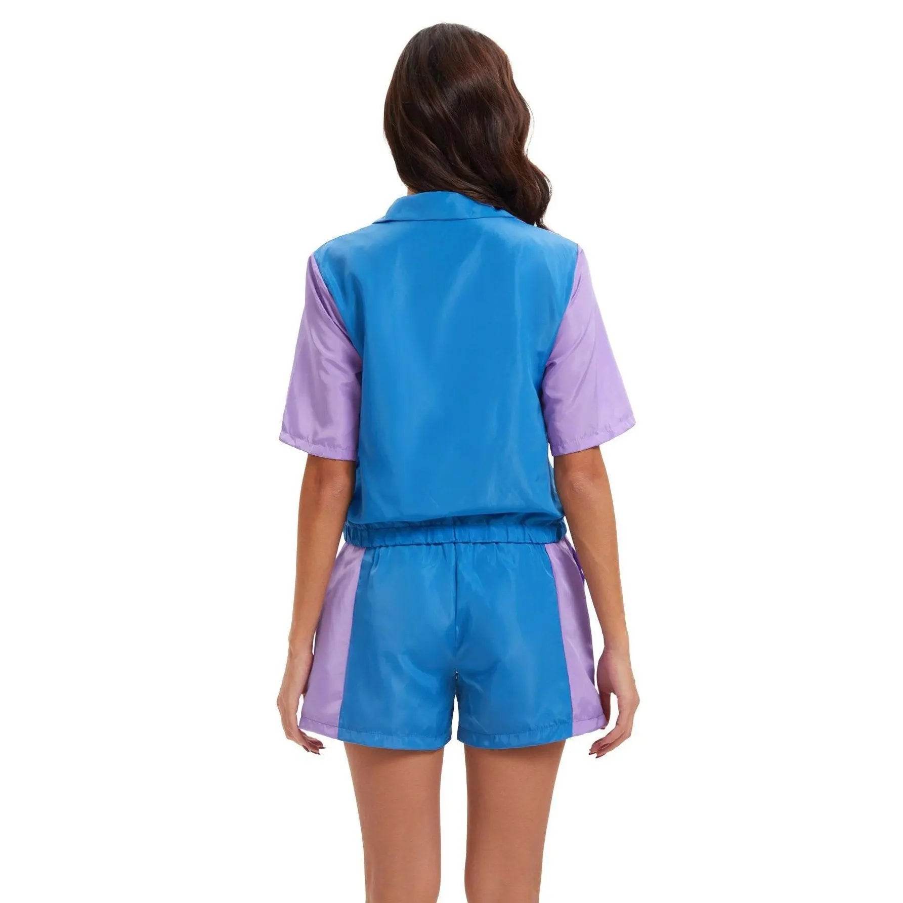 Carnival Disco Retro 80s Outfits Zipper Women's Sportswear Hip Hop Stage Costume - Ecosfun