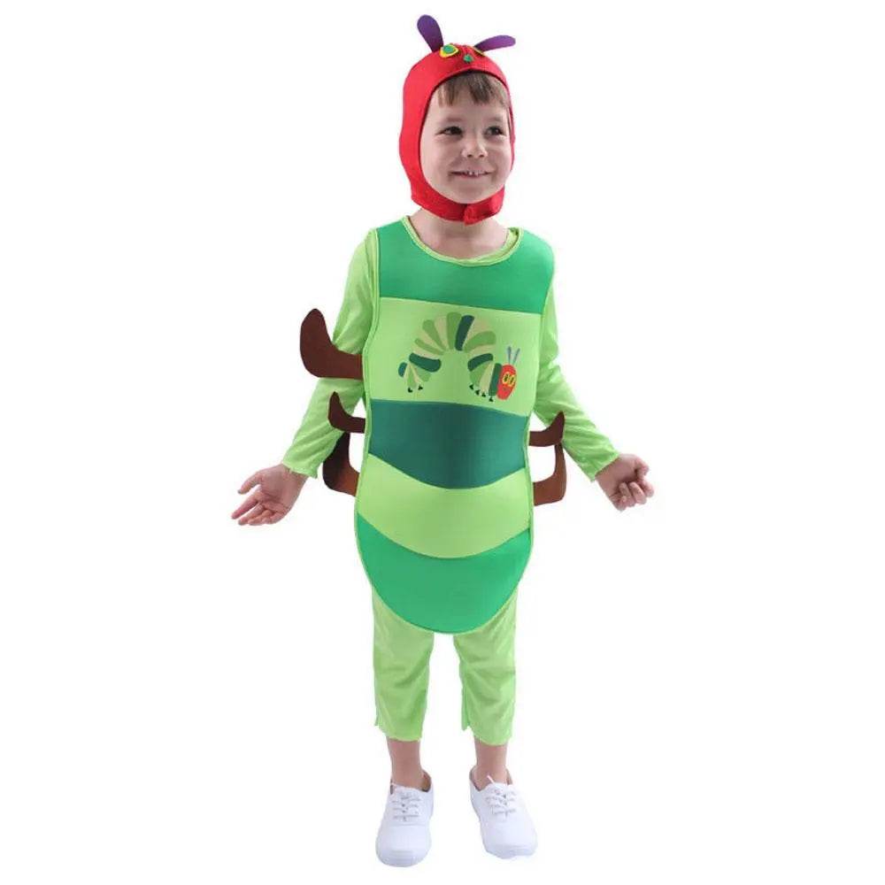 Caterpillar Cosplay Costume Boys Girls Halloween Jumpsuit Book Week Dress Up for Kids - Ecosfun