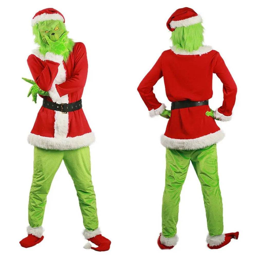 Christmas The Grinch Cosplay Costumes Party Performance Furry Santa Suit - Ecosfun