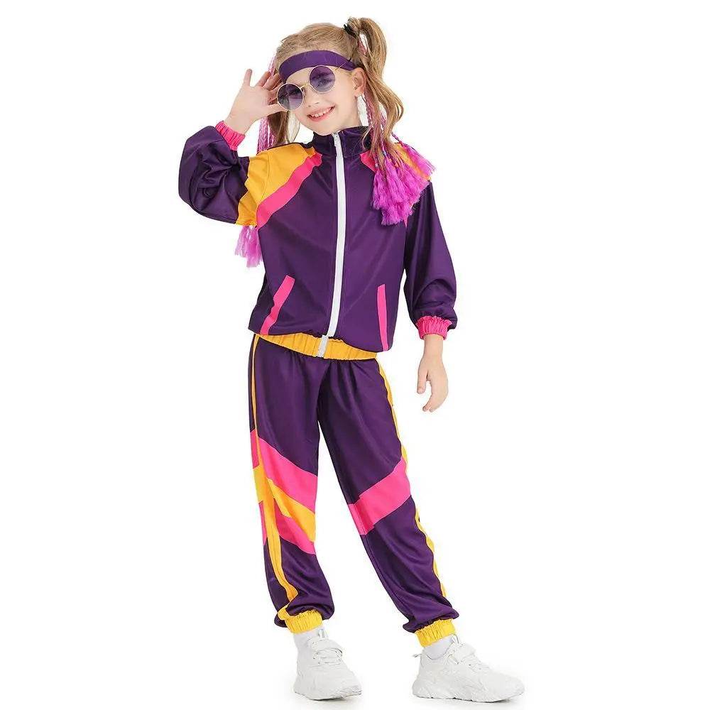 Disco 80S Costume Outfits Dance Set Hip Hop Modern Jazz Team Performance Kids - Ecosfun