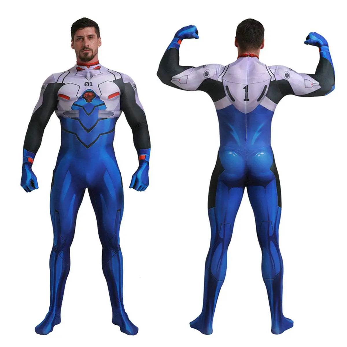 EVA Ikari Shinji Siamese Halloween Cosplay Costume Zentai Jumpsuit - Ecosfun