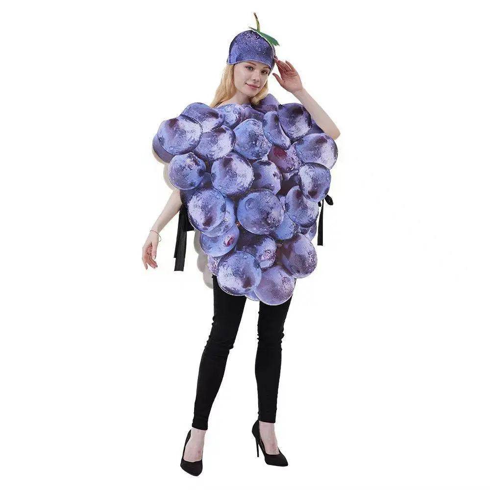 Fruit Grape Dress Cosplay Costume Halloween Carnival Party Disguise Suit - Ecosfun