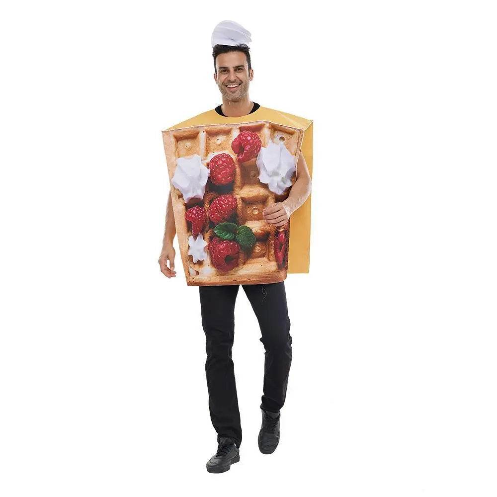 Funny Food Waffle Muffins Halloween Carnival Suit Cosplay Costume For Adults - Ecosfun