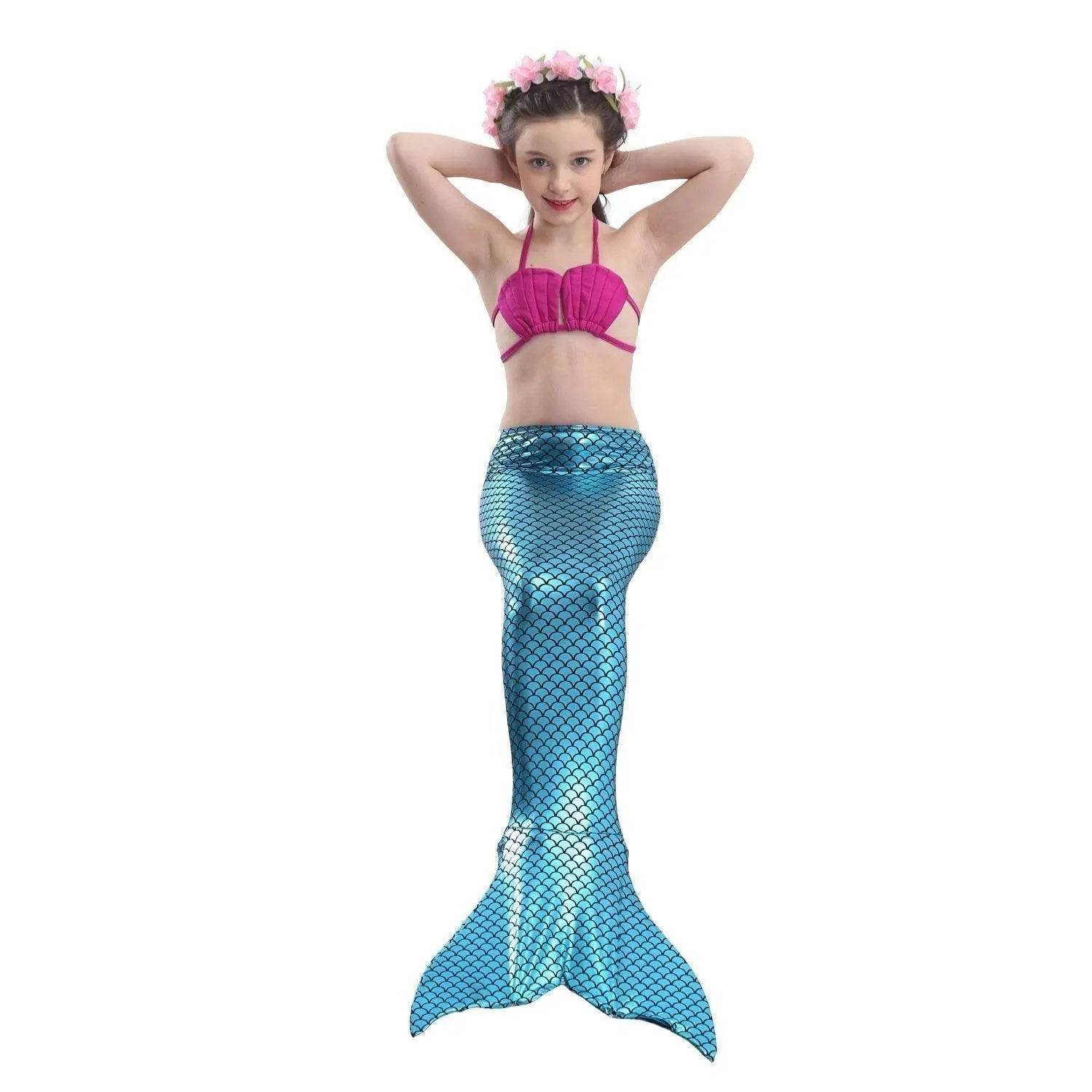 Girls Kids Mermaid Tail Swimwear Bikini Set Swimsuit Swimming Costume - Ecosfun