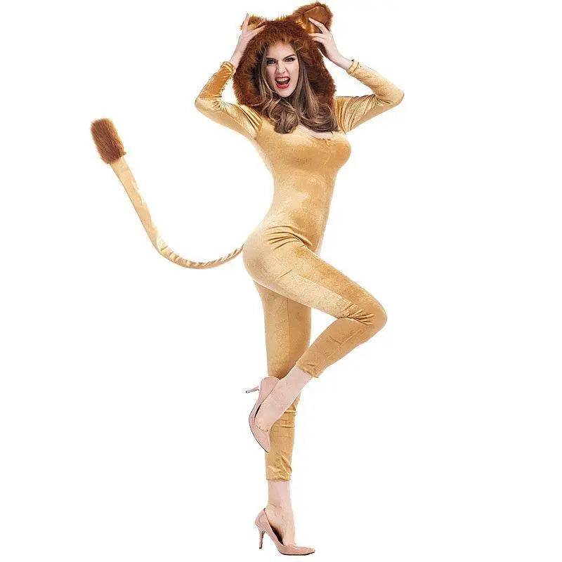 Halloween Animal Leo Lion Performance Cosplay Costume for Women - Ecosfun