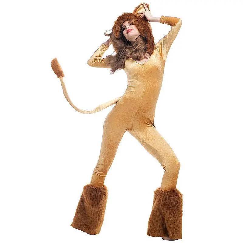 Halloween Animal Leo Lion Performance Cosplay Costume for Women - Ecosfun