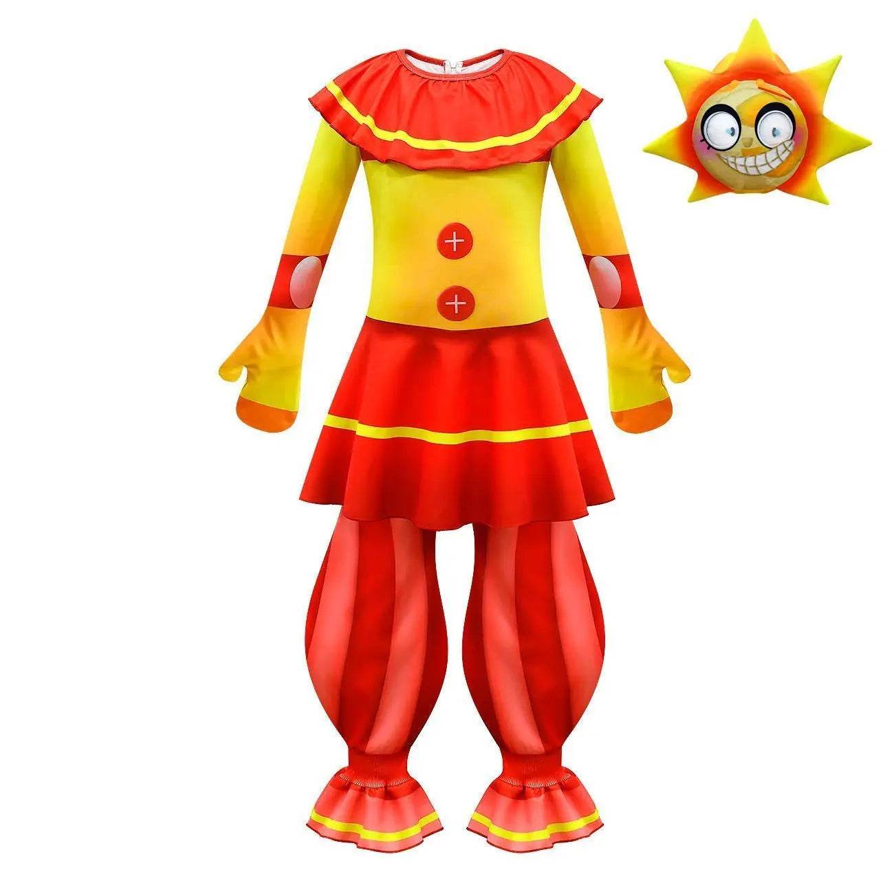 Halloween Clown Cosplay Costumes Jumpsuit Sun Moon Performance Romper For Kids - Ecosfun