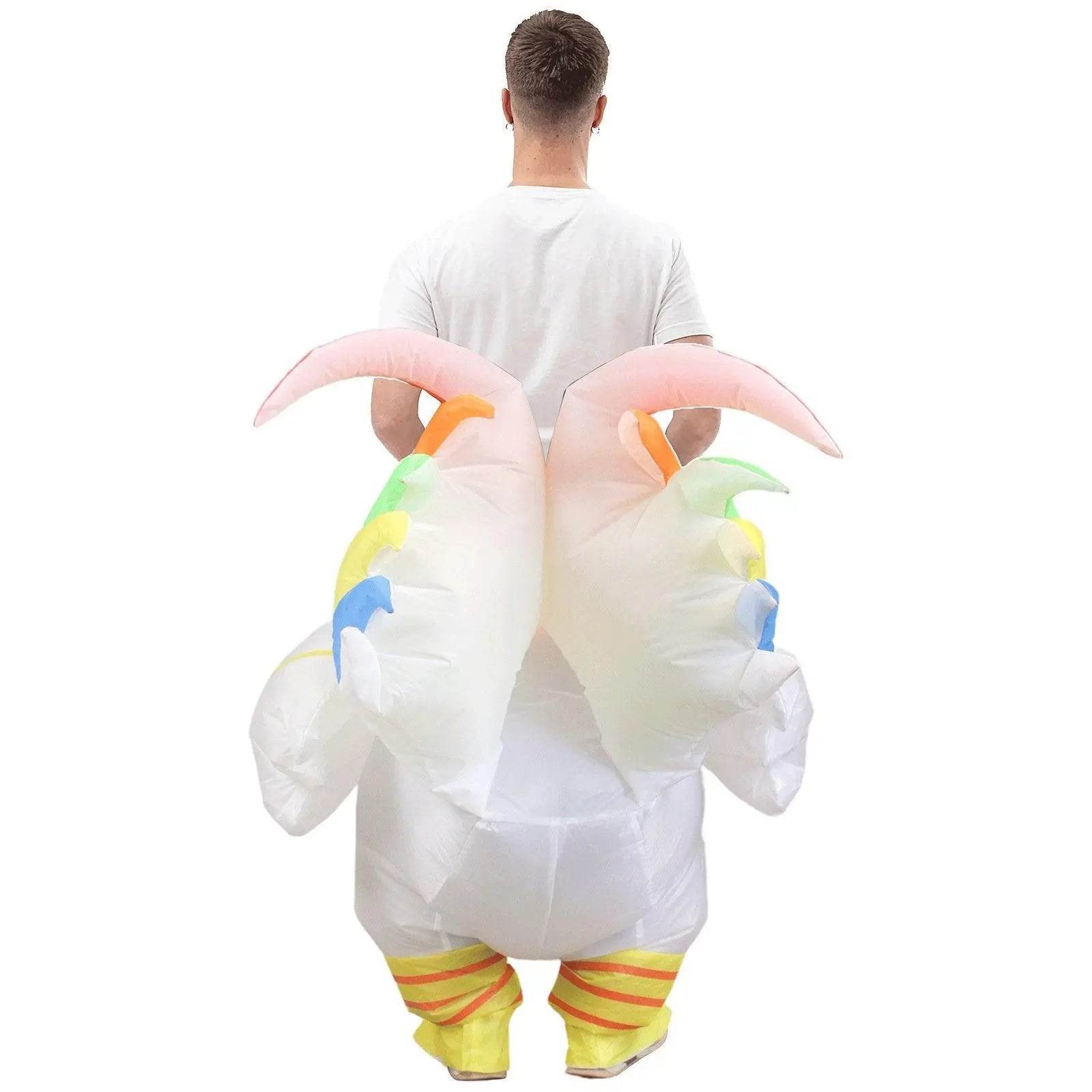 Hilarious Inflatable Red and White Rooster Costume Adult Halloween Party Mascot Outfit - Ecosfun