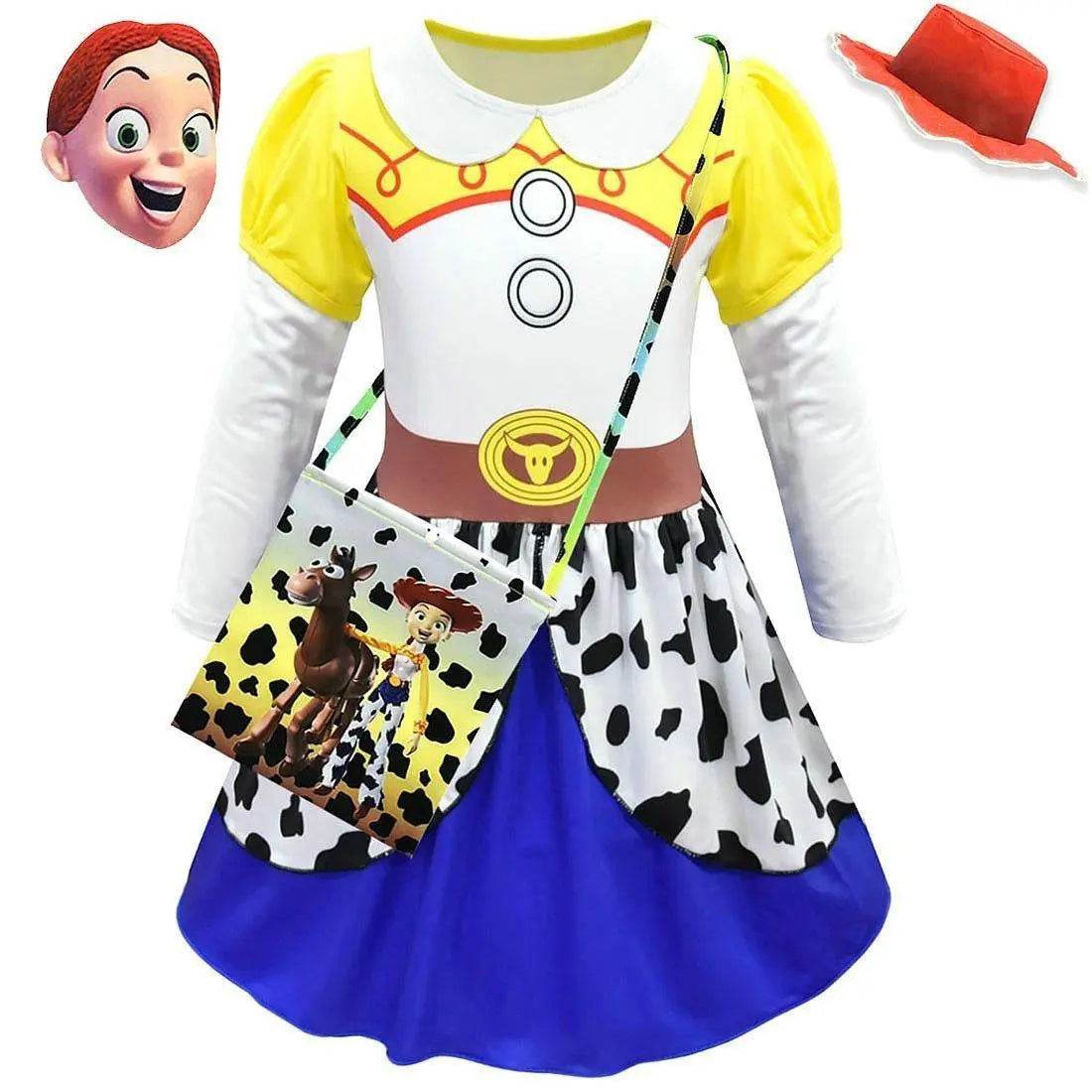 Jessie Toy Story 4 Costume Long Sleeve Dress for Kids Girls - Ecosfun