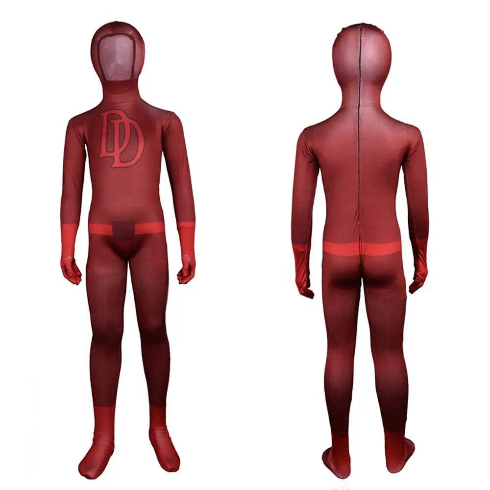 Kids Daredevil Zentai Costume Superhero Cosplay Party Spandex Bodysuit - Ecosfun