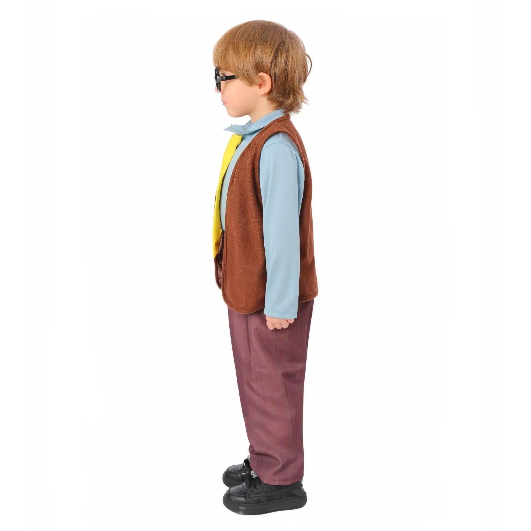 Kids Grandpa Old Man Christmas Costume Festive Role Play Outfit for School Performances - Ecosfun