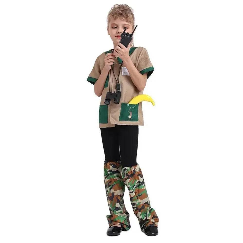 Kids Zookeeper Animal Keeper Adventure Costume Perfect for Children's Day School Parties and Stage Performances - Ecosfun