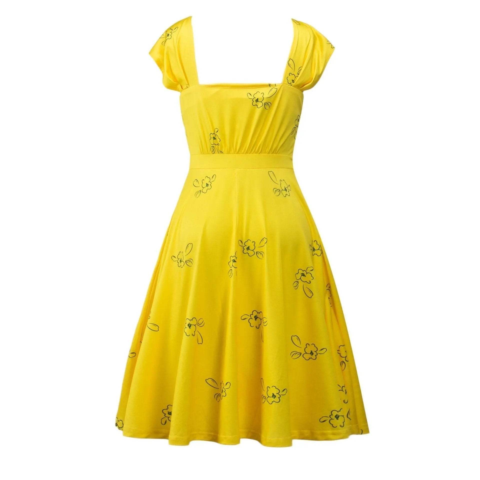 La La Land Emma Stone Actress Yellow Dress Movie Cosplay Costume - Ecosfun