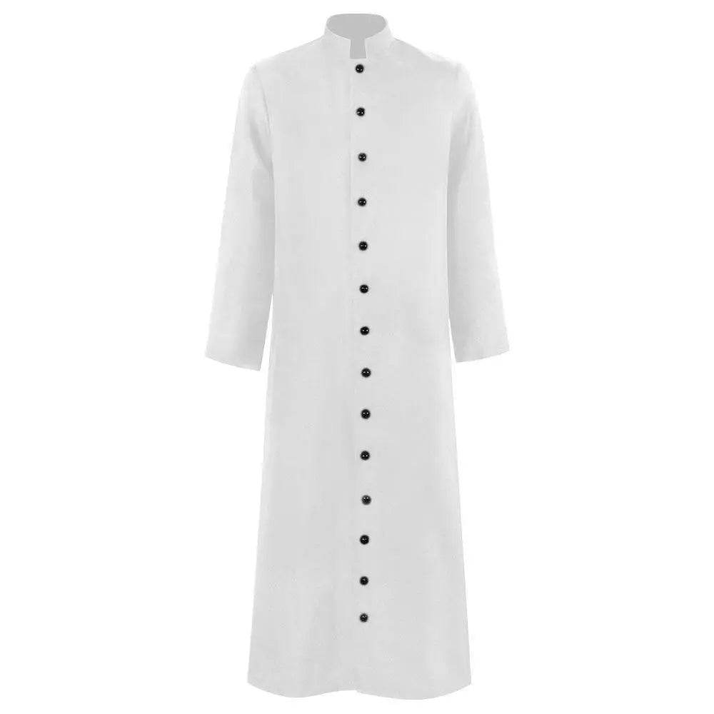 Men's Single Breasted Minister Choir Cassock Robe Costumes Party Performance - Ecosfun
