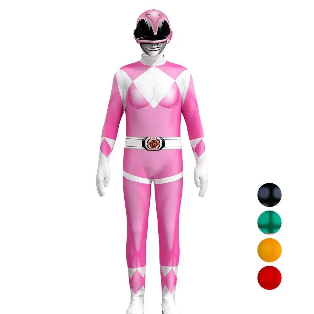 Mighty Morphin Power Rangers Costume Kids Superhero Bodysuit Halloween jumpsuits onesies - Ecosfun