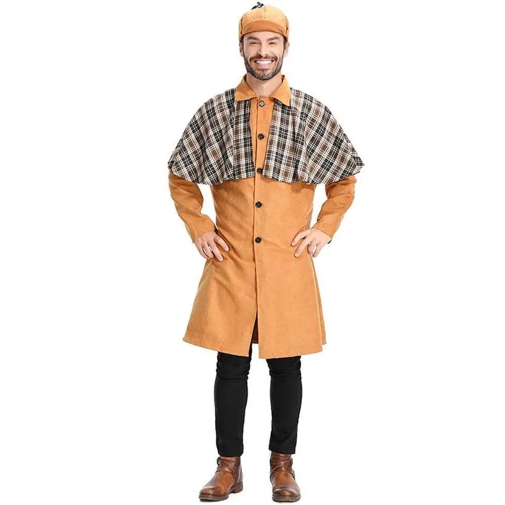 Mystery Game Role Playing Men Detective Adult Cosplay Costume Outfits Carnival Suit - Ecosfun