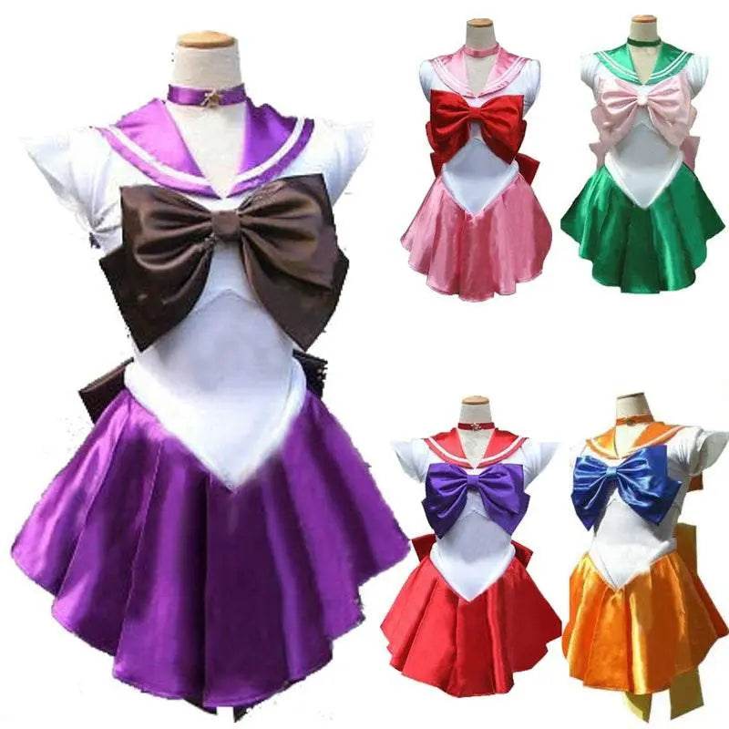Sailor Moon Venus Uranus Cosplay Costume Dress Uniform With Gloves Halloween - Ecosfun