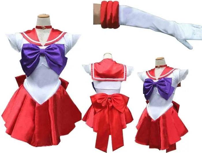 Sailor Moon Venus Uranus Cosplay Costume Dress Uniform With Gloves Halloween - Ecosfun