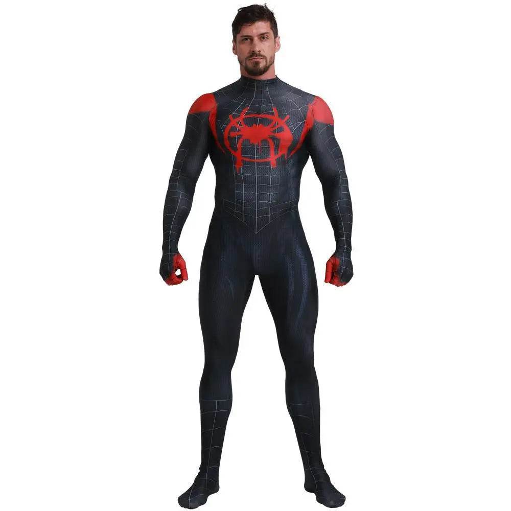 Spider-Man Into the Spider-Verse Miles Morales Costume Adults Cosplay Party Jumpsuit Halloween - Ecosfun