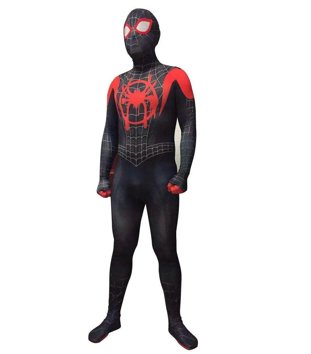 Spider man Into The Spider-Verse Bodysuit Miles Morales Costume Adult Kids - Ecosfun