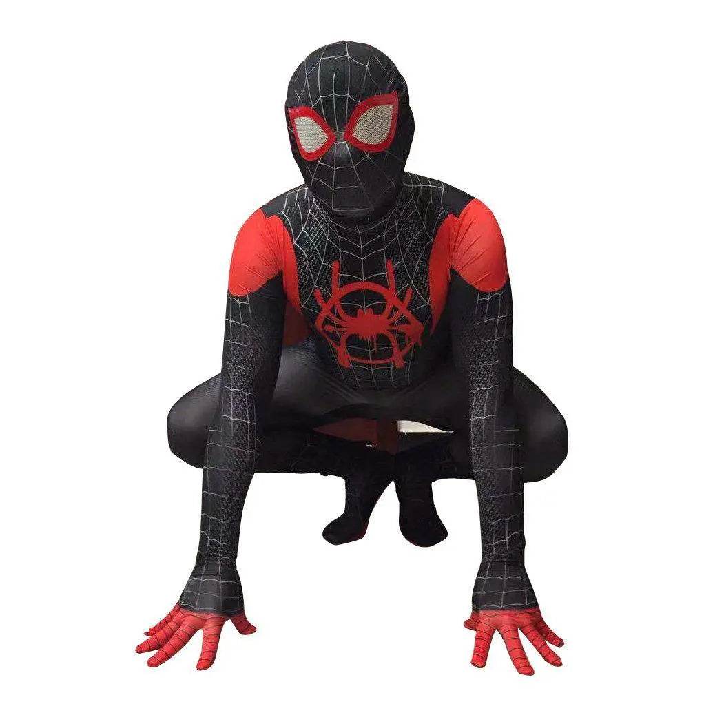 Spider man Into The Spider-Verse Bodysuit Miles Morales Costume Adult Kids - Ecosfun