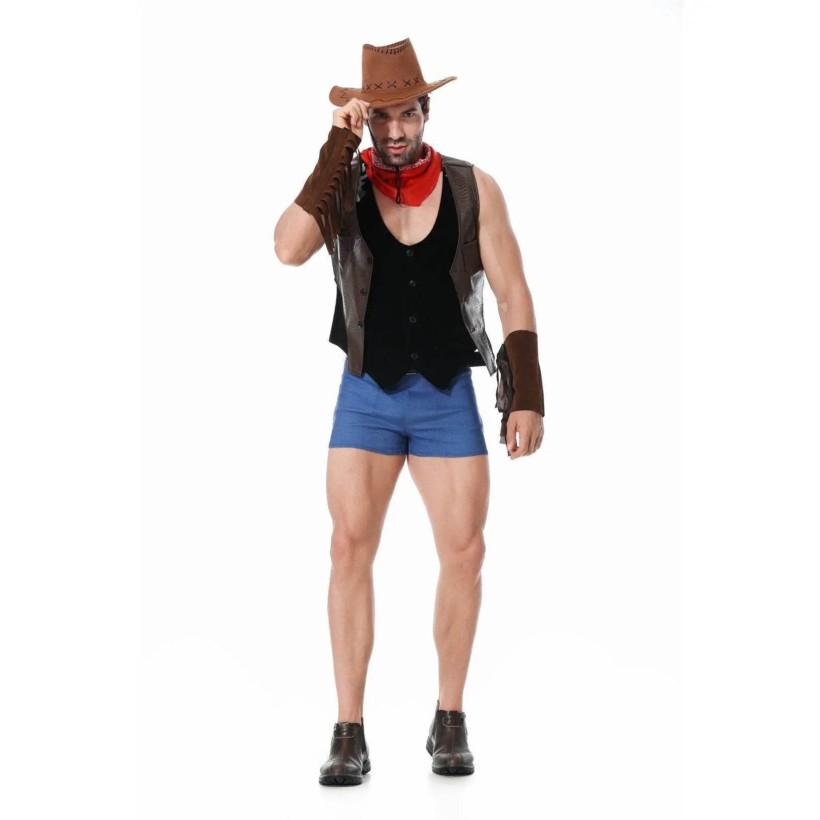 Stag Do Party Fancy Dress Costume Western Cowboy for Men - Ecosfun