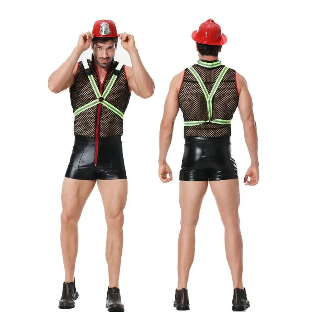Stag Do Party Fancy Dress Firemen Costume Outfit for Men Clubwear Party - Pajamasbuy