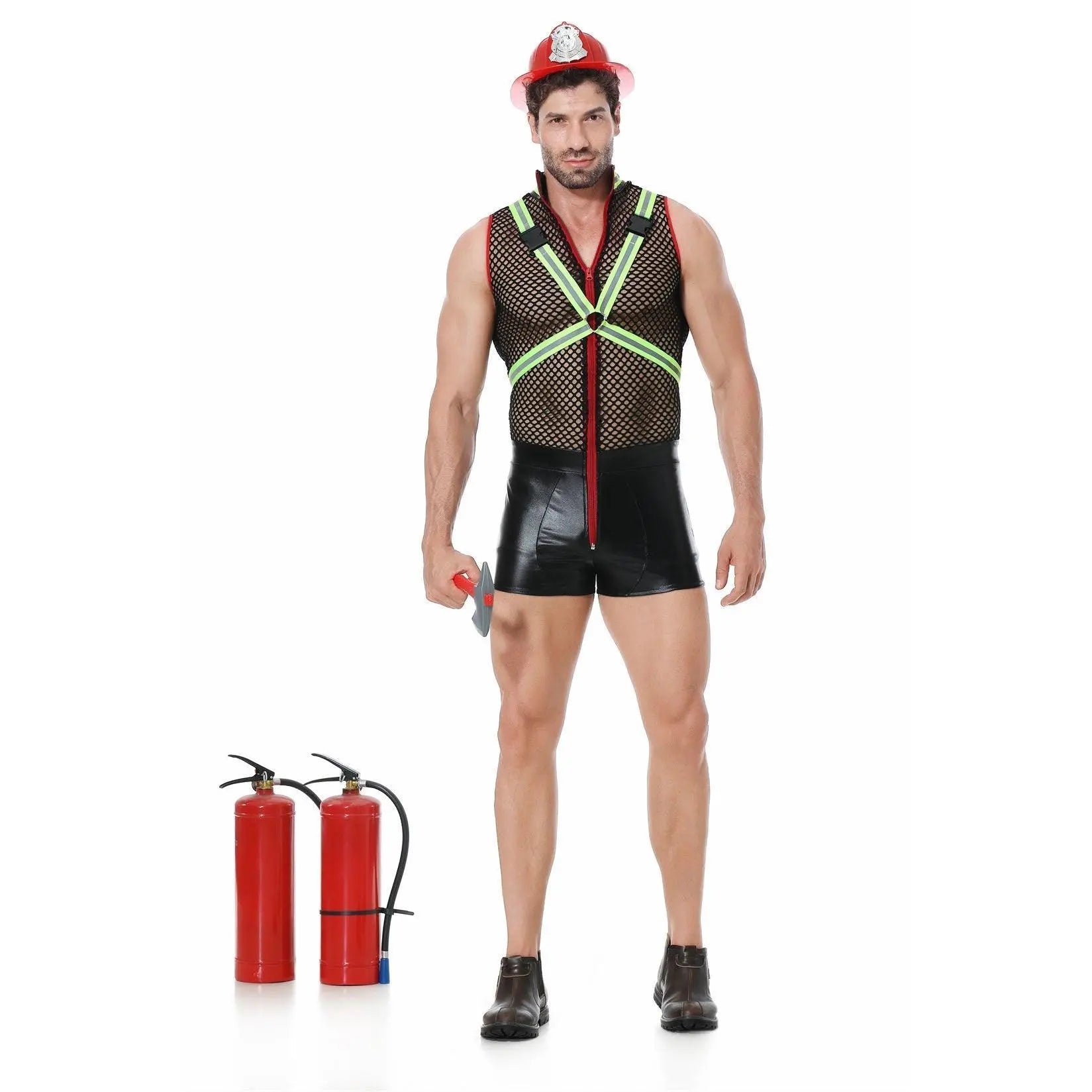 Stag Do Party Fancy Dress Firemen Costume Outfit for Men Clubwear Party - Pajamasbuy