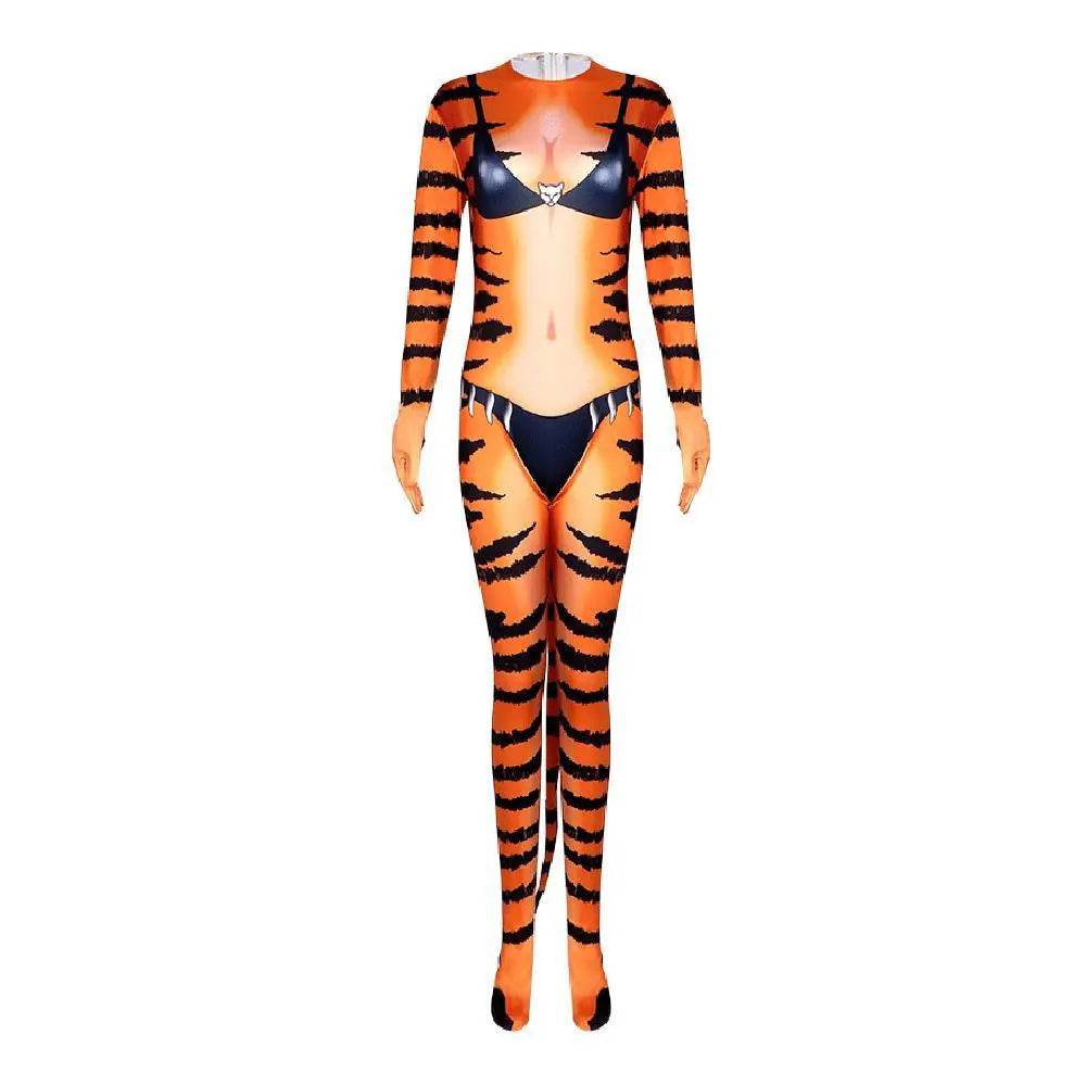Tiger Stripes Animal Cosplay Zentai Costume Jumpsuit Bodysuit Outfits Adult - Ecosfun