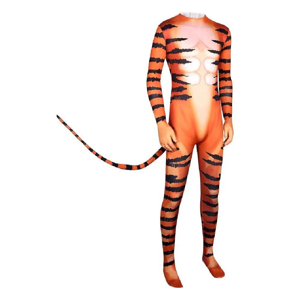 Tiger Stripes Animal Cosplay Zentai Costume Jumpsuit Bodysuit Outfits Adult - Ecosfun
