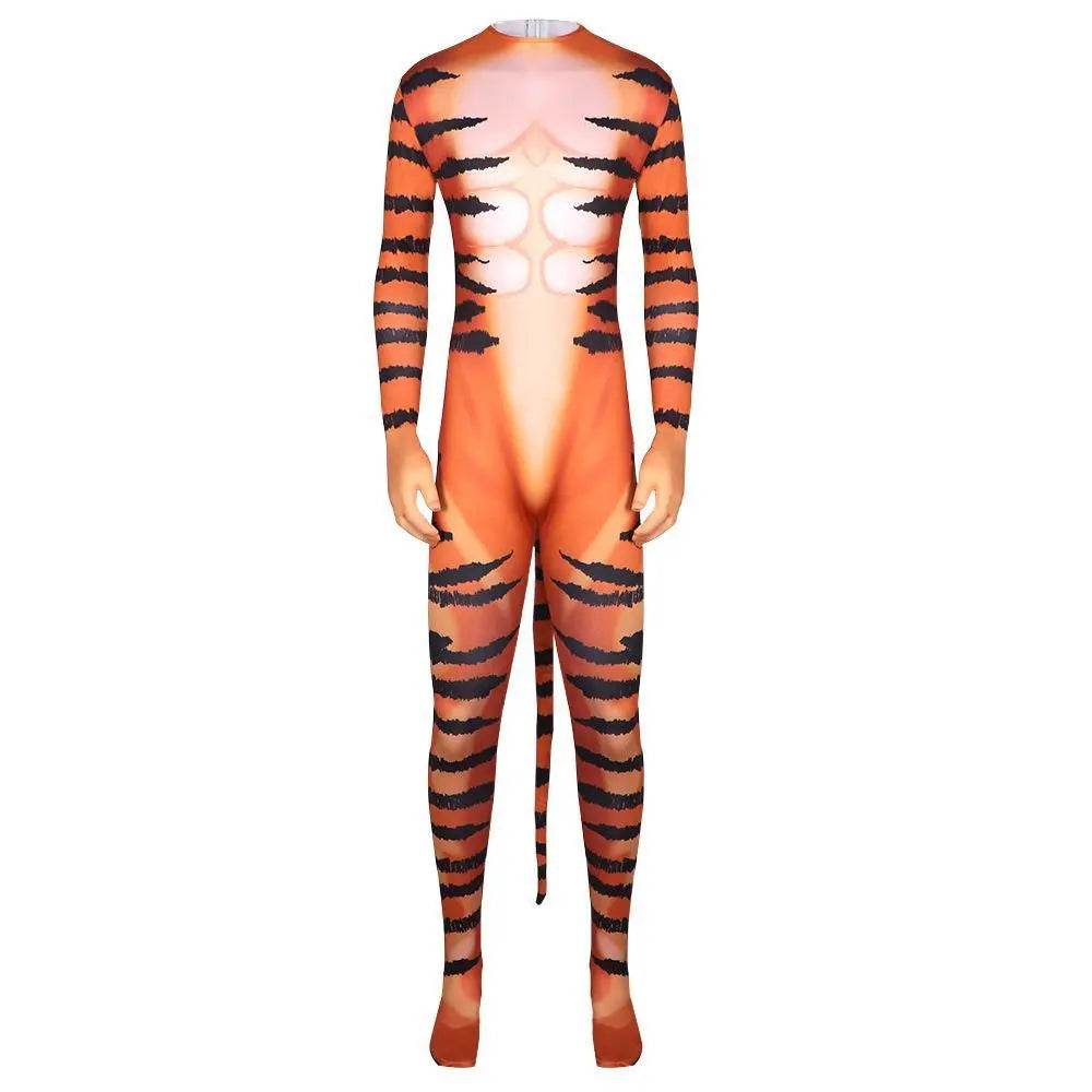 Tiger Stripes Animal Cosplay Zentai Costume Jumpsuit Bodysuit Outfits Adult - Ecosfun