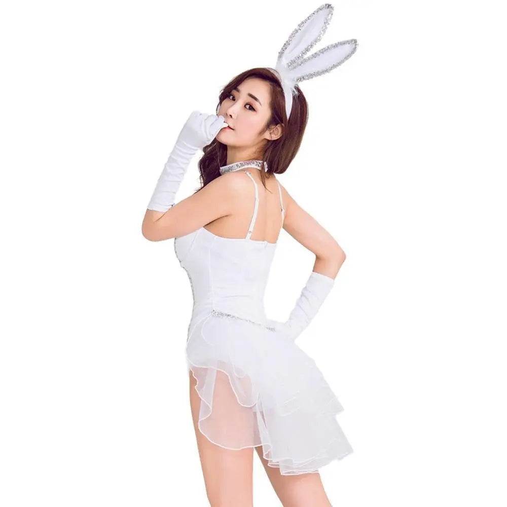 White Rabbit Costumes Bunny girl stage Halloween Cosplay for Adult - Ecosfun