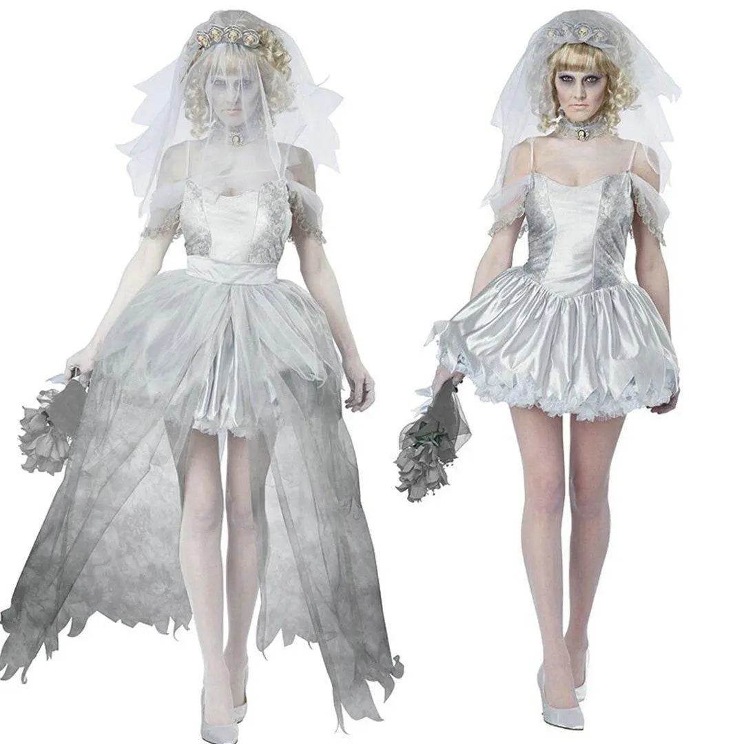 Zombie Bride Dress Fancy Dress Costume Halloween - Ecosfun
