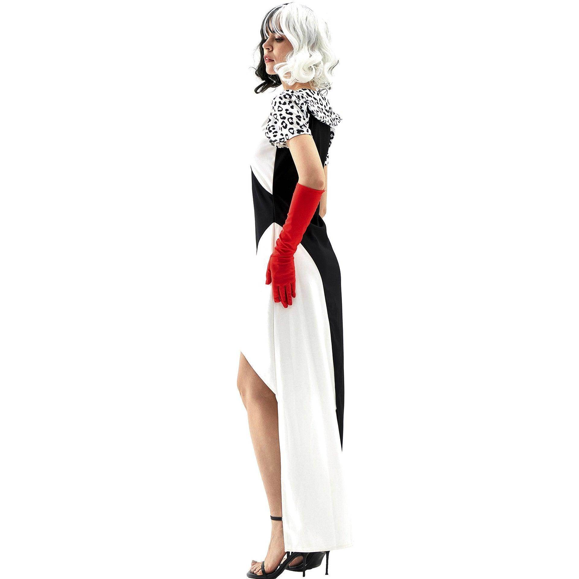 Cruella Duster Stage Costume Dress Adult Halloween Women - Ecosfun