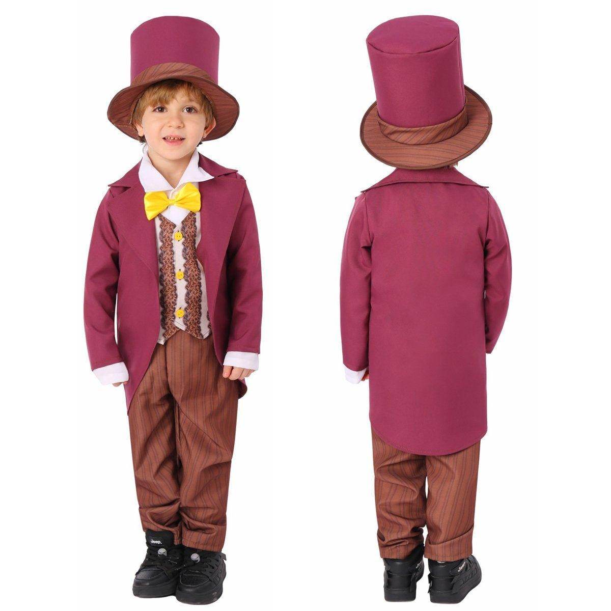 Chocolate Willy Wonka Movie Purple Kids Party Suit Cosplay Costumes Halloween - Ecosfun