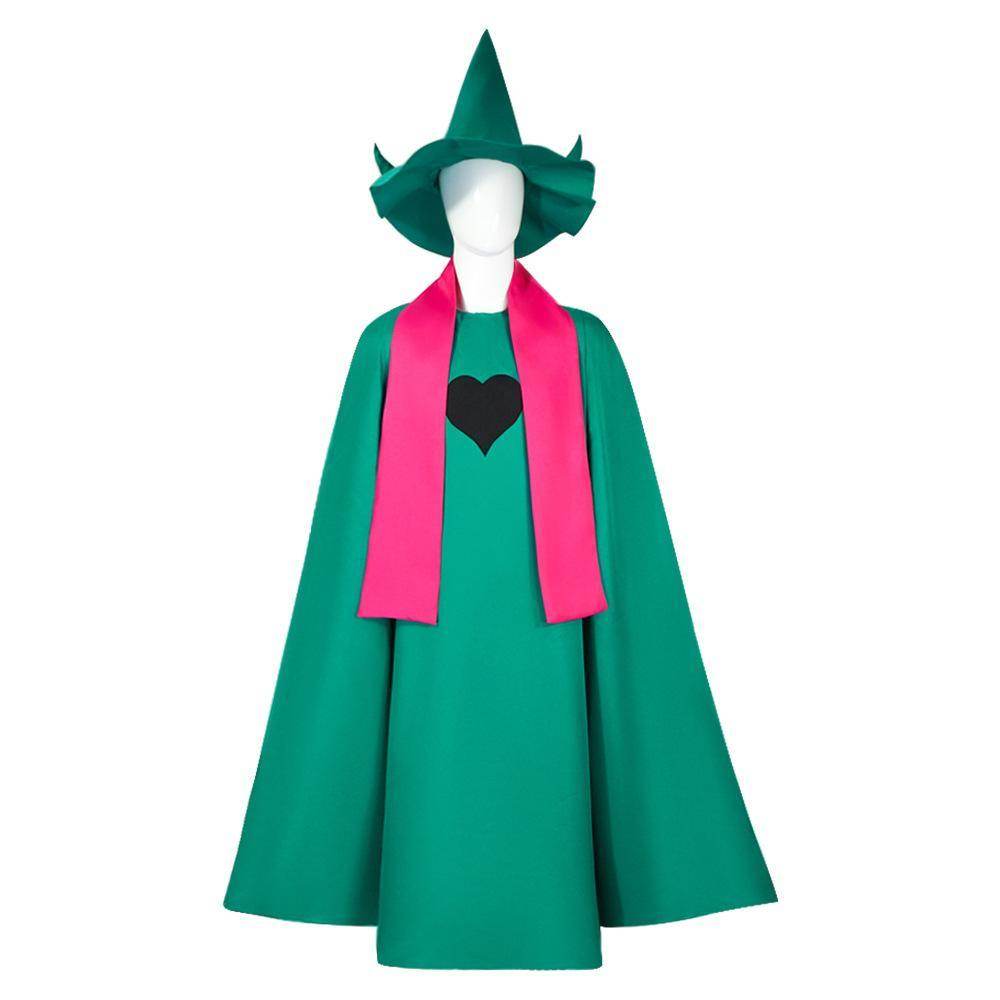 Deltarune Ralsei Cosplay Costume Cape Scarf and Hat Set for Adults - Ecosfun
