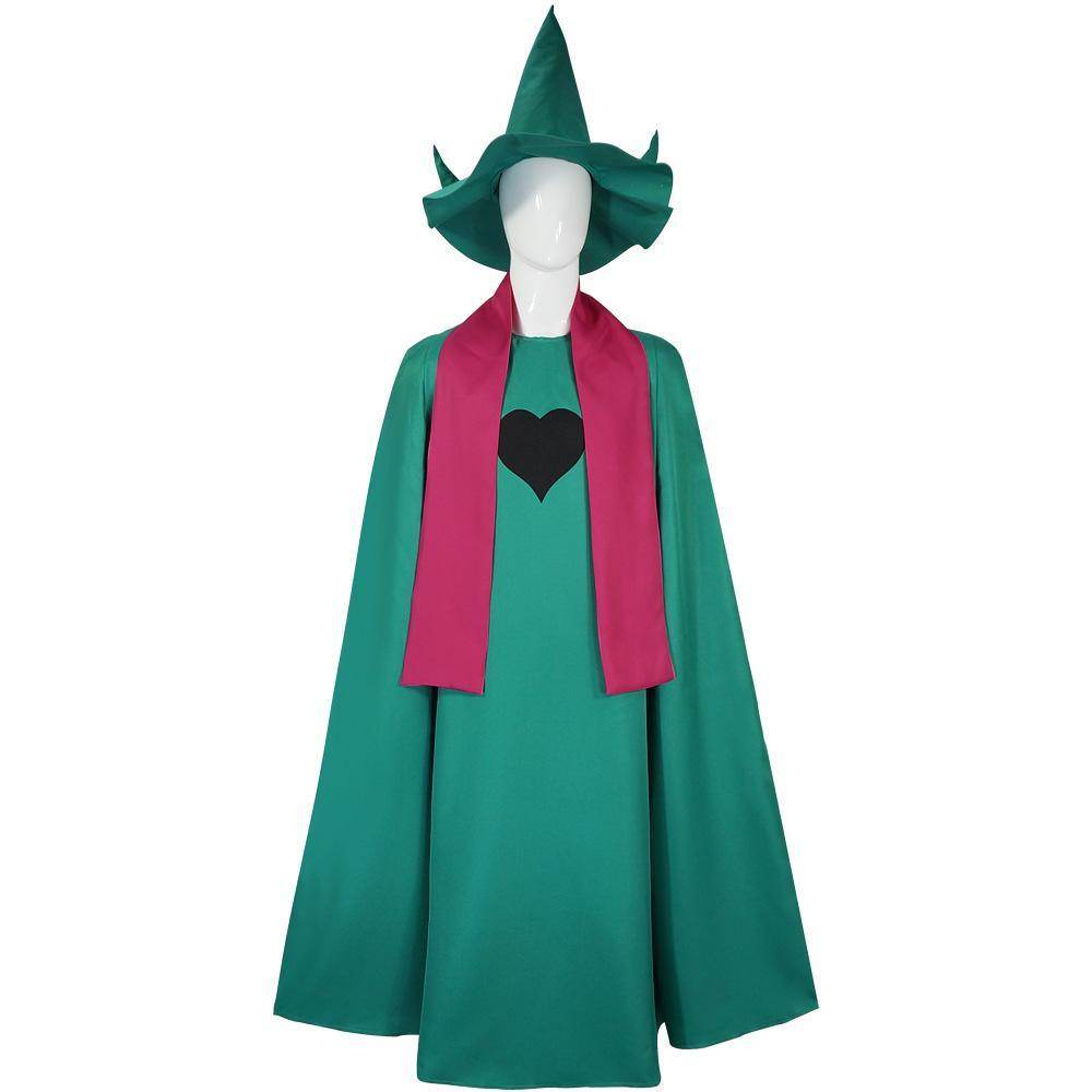 Deltarune Ralsei Cosplay Costume Cape Scarf and Hat Set for Adults - Ecosfun
