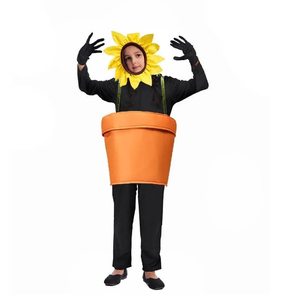 funny sun flower potted plant Festival Performance Stage Cosplay Costume for Adult - Ecosfun