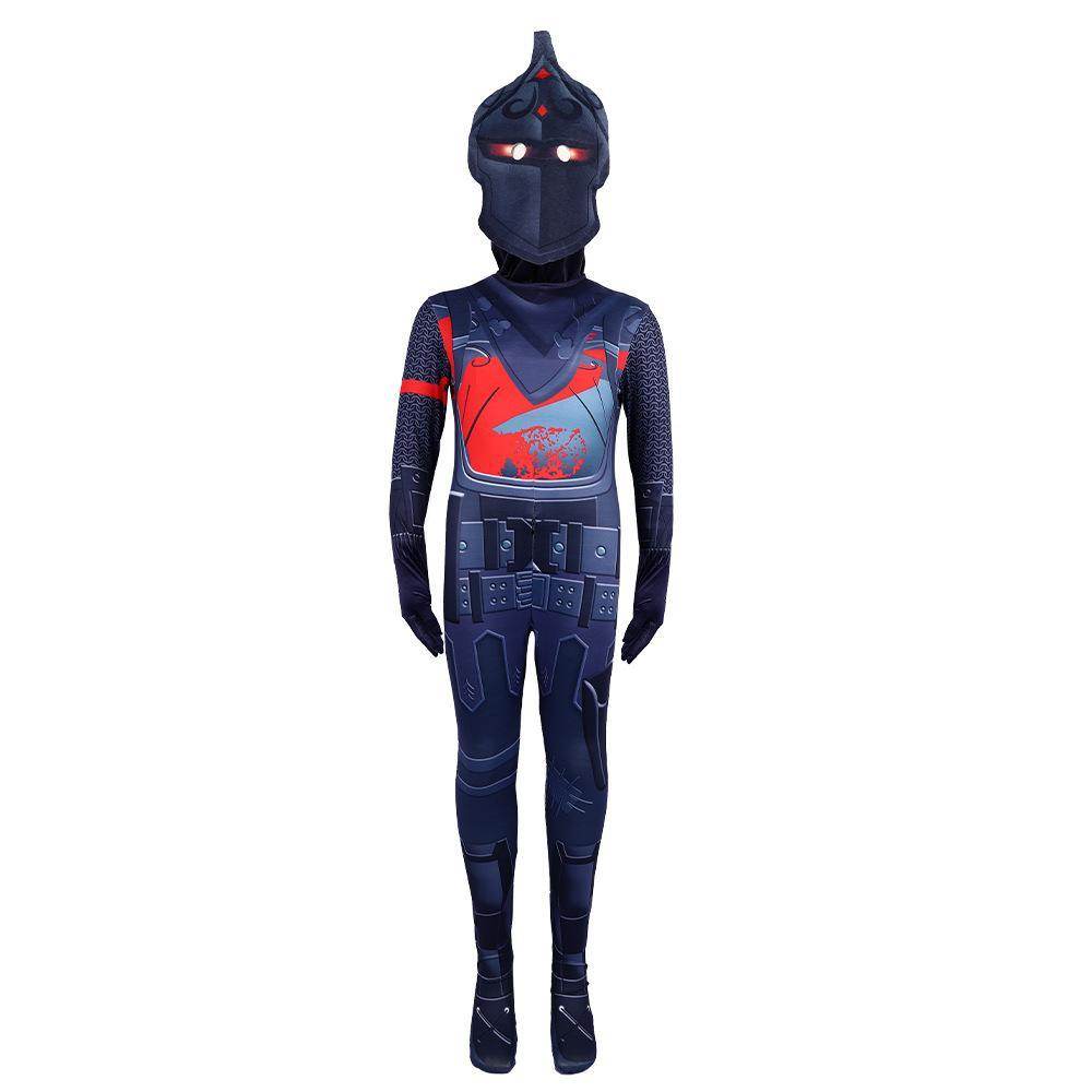 Game Fortnite Black Knight Kids Jumpsuit Outfit Carnival Suit Cosplay Costume - Ecosfun