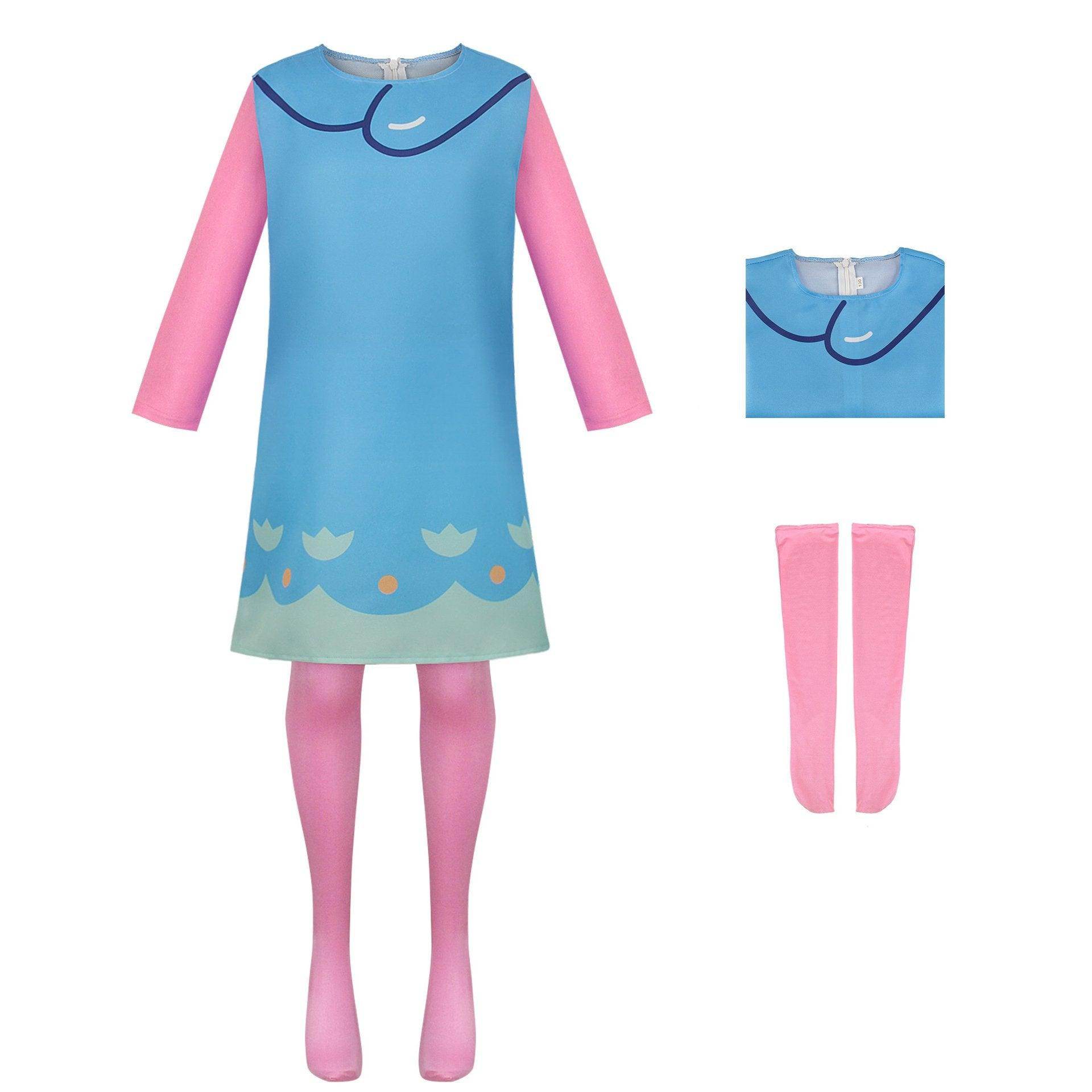 Girl Poppy Dress And Boy Branch Costume Wig Trolls 2 World Tour Cosplay For Kids Adult - Ecosfun
